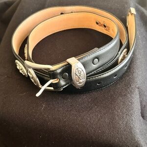 Genuine Italian Calfskin Designer Golf Dress Belt 1-1/8" Wide 42" Black Design
